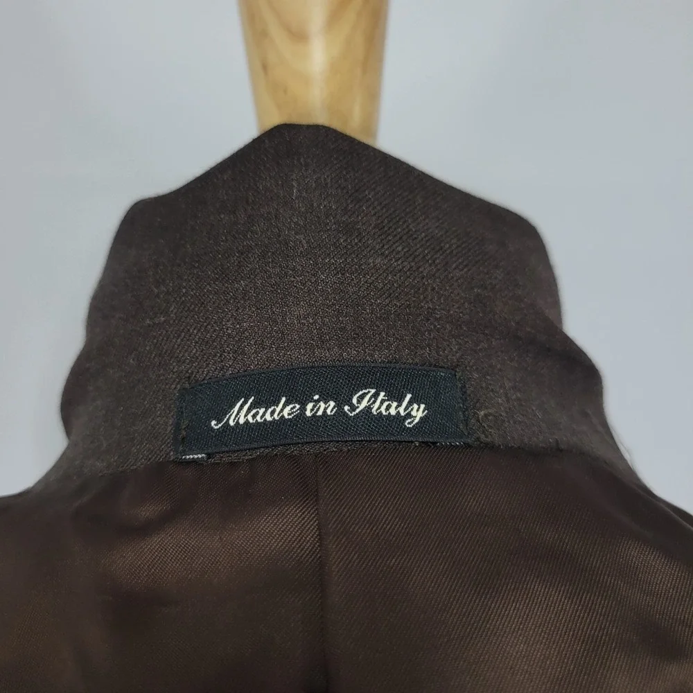 Murano Men's Sport Coat Blazer Three Button Brown Wool Made in Italy Size‎ 39R